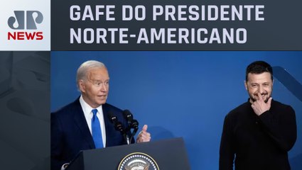 Joe Biden apresenta Zelensky como Putin durante cerimônia da cúpula da Otan