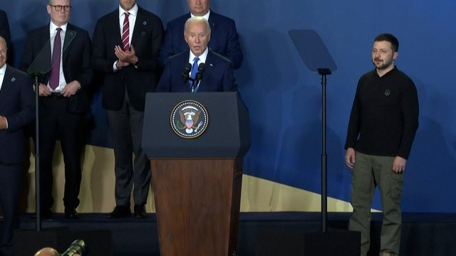Biden annonce le « président Poutine » au moment d'accueillir Zelensky au sommet de l'Otan