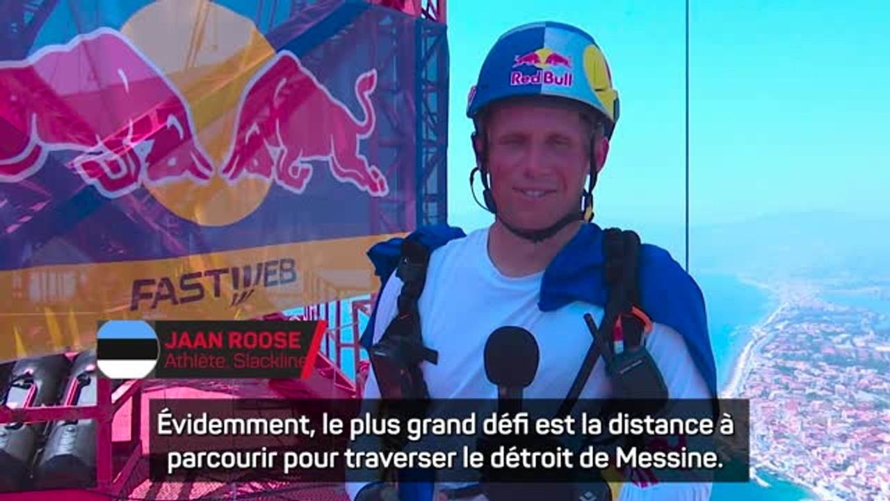 Slackline - Jaan Roose traverse le détroit de Messine en un peu moins de 3h !