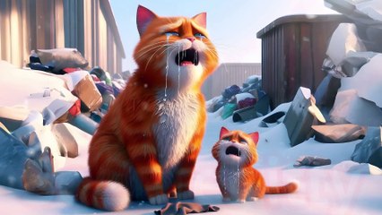 The cat father actually chose this path for his hungry children ! #cat #socutekitty #ai