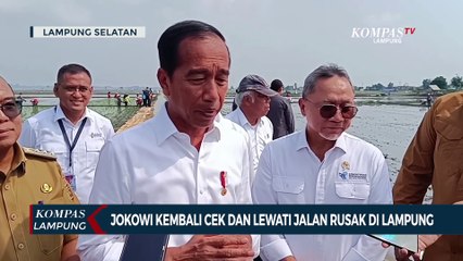 Jokowi Kembali Cek dan Lewati Jalan Rusak di Lampung