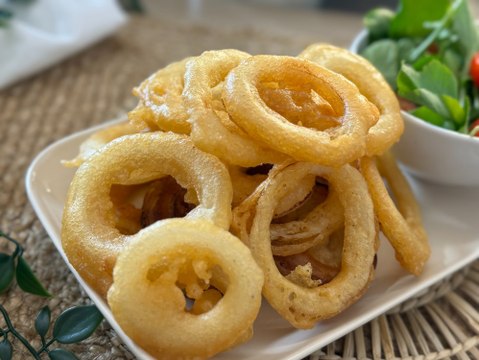 Aros de cebolla en tempura
