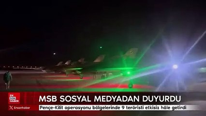 MSB: Irak'ın kuzeyinde 9 PKK'lı terörist öldürüldü
