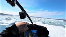 Piloto de SC pousa de helicóptero em iceberg na Groenlândia durante tentativa de passar por 36 países em 100 dias