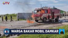 Tolak Eksekusi Lahan, Warga di Deliserdang Nekat Bakar Mobil Damkar dan Ban Bekas