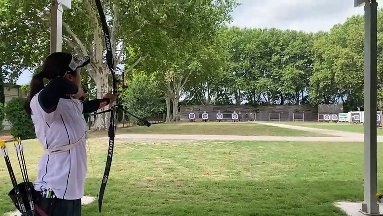 La délégation olympique mexicaine à l'entraînement à Nîmes.