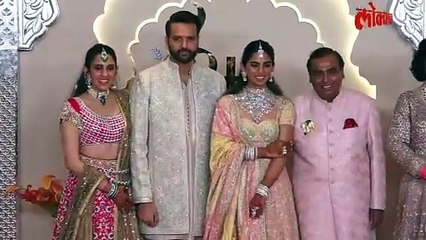 लेक अनंत अंबानीच्या लग्न सोहळ्यासाठी अंबानी कुटुंब पाहा कसं तयार झालंय..