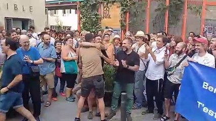 Ruben Wagensberg i Oleguer Serra, amb Jesús Rodríguez, a la Directa