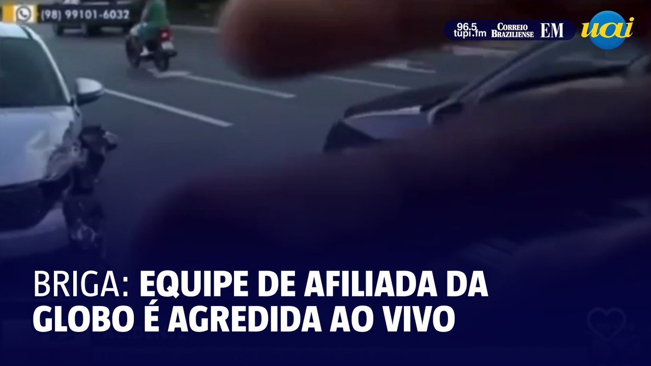 Equipe de afiliada da Globo é agredida ao vivo...