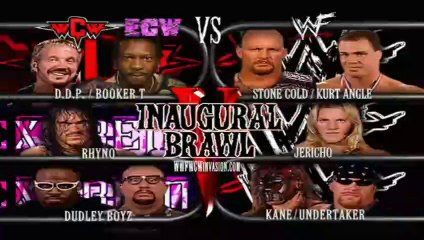 Video herunterladen: WWF Invasion 2001 - Team WWF vs Team WCW-ECW (Inaugral Brawl)