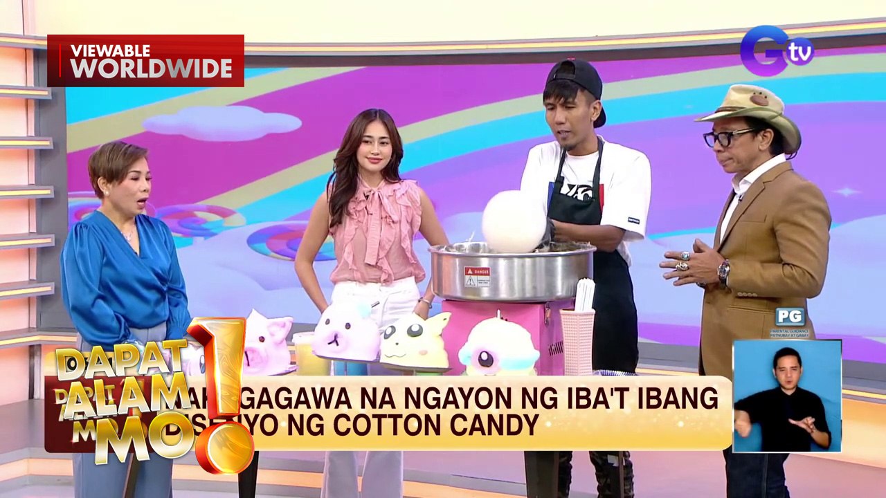 Paggawa ng cotton candy art, sinubukan nina Ell...