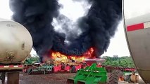 Incendio consume bodegas de finca agrícola en San Carlos