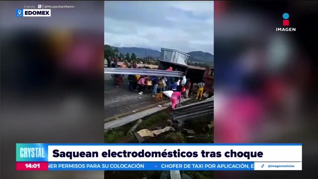 Habitantes del Estado de México saquean electrodomésticos tras choque