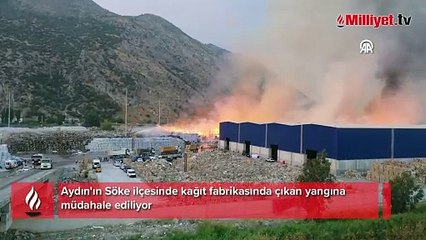 Aydın'da kağıt fabrikasında korkutan yangın!