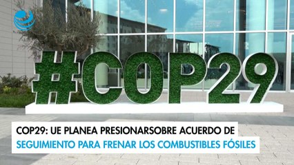 COP29: UE planea presionar sobre acuerdo de seguimiento para frenar los combustibles fósiles