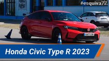 Honda Civic Type R 2023 - Maniobra de esquiva (moose test) y eslalon | km77.com
