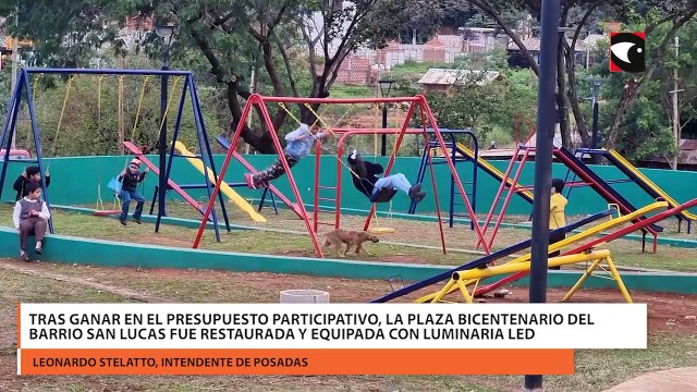 Tras ganar con su proyecto en el Presupuesto Participativo, la Plaza Bicentenario del barrio San Lucas fue restaurada y equipada con luminaria LED
