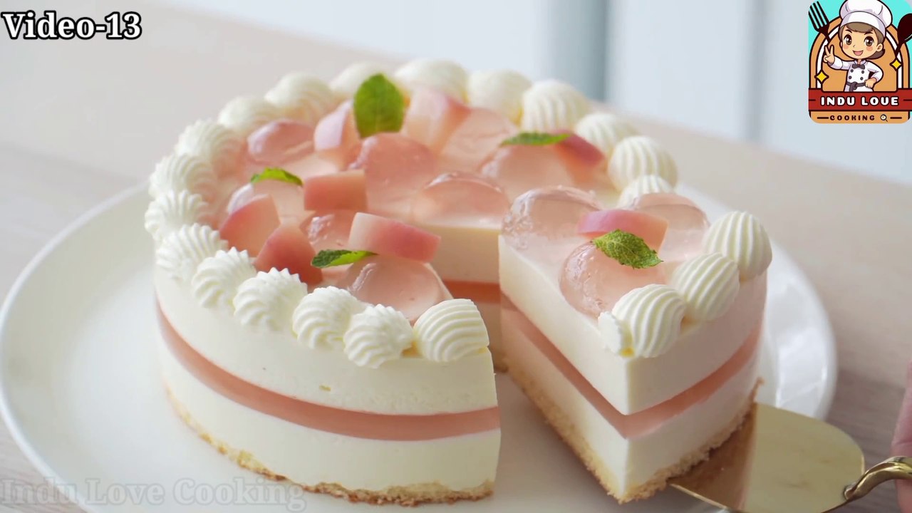 Peach Rare Cheesecake healthy and fitness Yammy best cake. #Indulovecooking