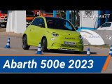 Abarth 500e 2023 - Maniobra de esquiva (moose test) y eslalon | km77.com