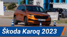 Škoda Karoq 2023 - Maniobra de esquiva (moose test) y eslalon | km77.com