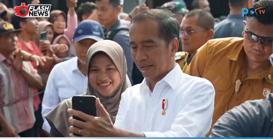 Antusias Warga Lampung Sambut Kunjungan Presiden Jokowi ke Pasar Central Kotabumi