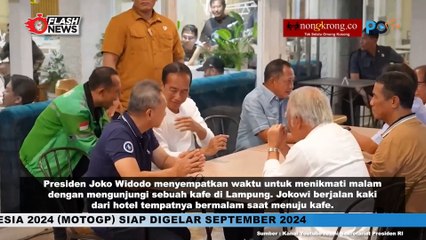 Jokowi Jalan Kaki dari Hotel ke Kafe Sembari Sapa Warga Lampung