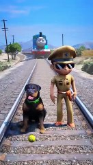GTA_V__HULK_SAVING_CHOP_AND_LITTLE_SINGHAM_FROM_THOMAS_THE_TRAIN_#shorts_#thomasthetankengine