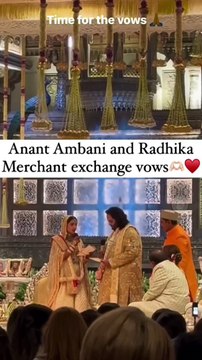 Groom Anant - Bride Radhika exchanges vows. #AnantRadhikaCelebration #ARWeddingCelebrations #anantandradhika #AnantRadhikaWedding #anantwedsradhika #anantambaniwedding #AnantRadhika #radhikamerchant #anantambani #WeddingDayMagic