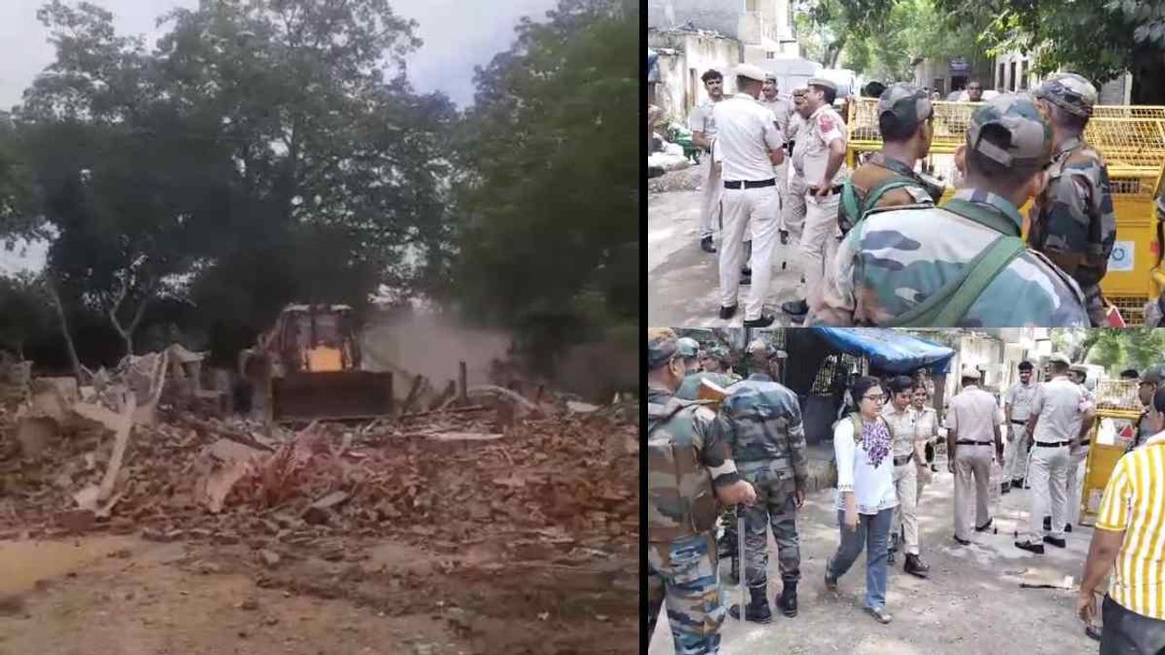 सिविल लाइन इलाके में कोर्ट के आदेश से अतिक्रमण हटाने की कार्रवाई,भारी संख्या में पुलिस बल की मौजूदगी,एरिया सील