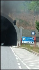 Yenikent tünelinde araç yangını