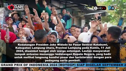 ANTUSIAS WARGA LAMPUNG SAMBUT KUNJUNGAN PRESIDEN JOKOWI KE PASAR SENTRAL KOTABUMI