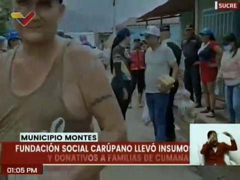 Sucre | Fundación Social Carúpano dono insumos para beneficiar a familias afectadas en Cumanacoa
