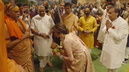 Download Video: Anant Radhika Wedding: Nita Mukesh Ambani Welcoming Dwarka Peeth Shankaracharya,Inside Video Viral