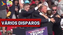 DONALD TRUMP é alvo de supostos ATAQUES a TIROS durante comício