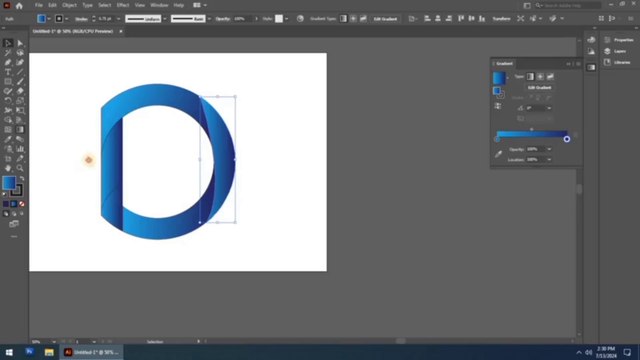 Text Logo Design Illustrator tutorial D font / Adobe illustrator Letter Logo Design Tutorial