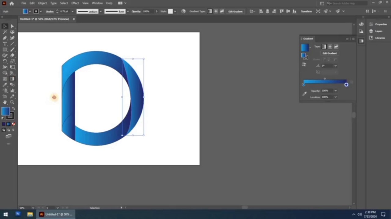 Text Logo Design Illustrator tutorial D font / Adobe illustrator Letter Logo Design Tutorial