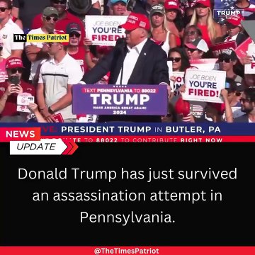 Donald Trump has just survived an assassination attempt in Pennsylvania. #DonaldTrump #Pennsylvania #BreakingNews