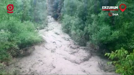 Erzurum'da Şiddetli Yağış Heyelan ve Seli Beraberinde Getirdi!