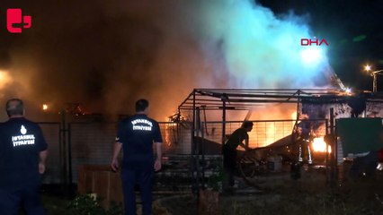 Sancaktepe’de ahır ve kümes alev alev yandı