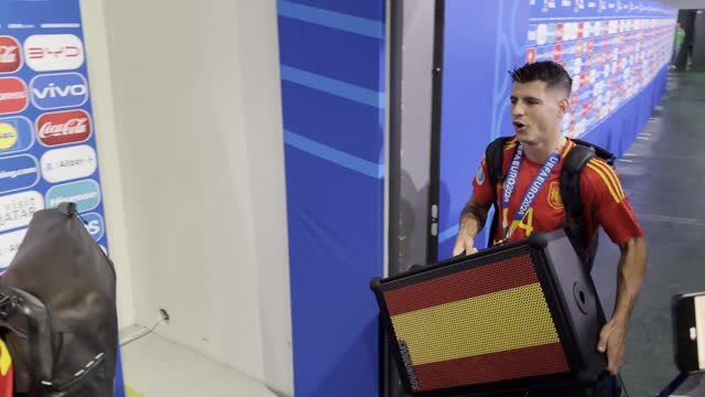 DJ Morata celebrates Spain's Euro triumph in style