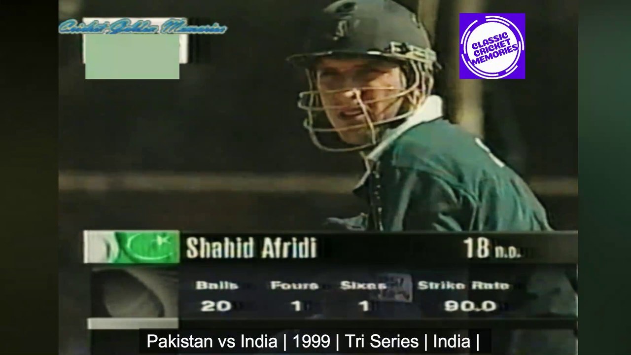 Shahid Afridi 5 Fours in one over vs Anil Kumble | Pakistan vs India | 1999 |