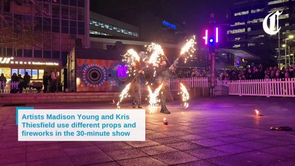 Fire spinners at Canberra's winter festival July 2024