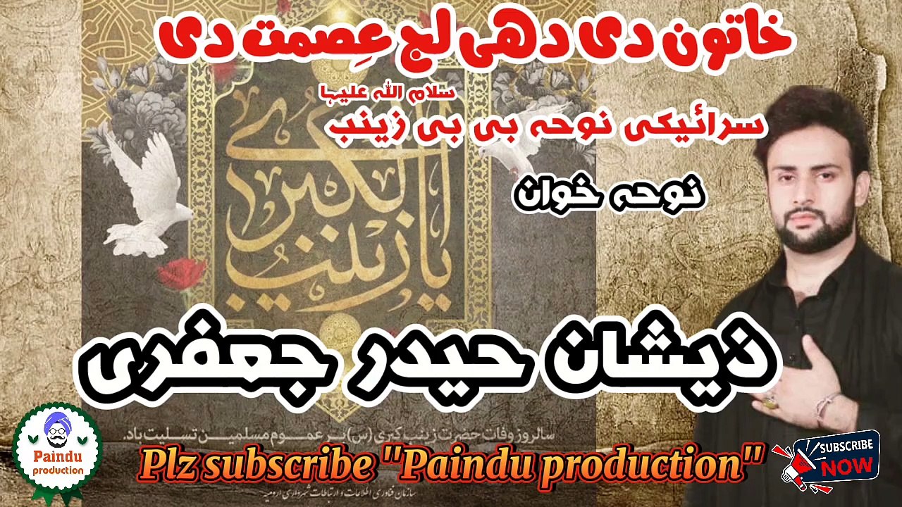 خاتون دی دھی لج عِصمت دی جہڑی شام دی قید نِبھا گئی ہے،  سرائیکی نوحہ ، نوحہ خوان ذیشان حیدر جعفری  Khatoon di dhee lujj ismat di, jehri sham di qaid nibhaa gae ha, saraiky noha, Zeeshan Haider Jaffary