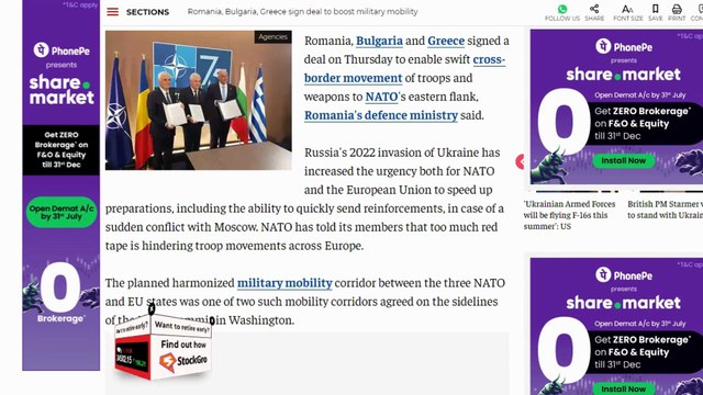 Enhanced NATO Eastern Flank Mobility Romania, Bulgaria, Greece