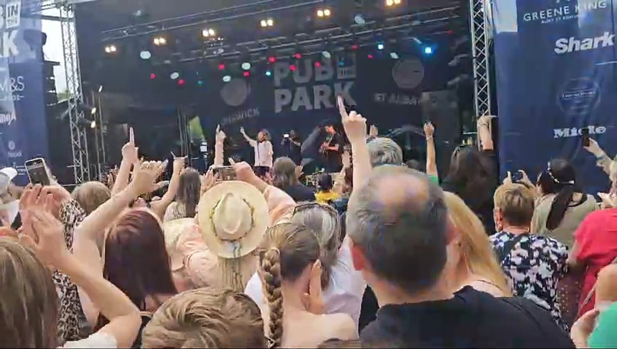 Melanie C sings 'It's Coming Home' at Pub in the Park festival in Surrey