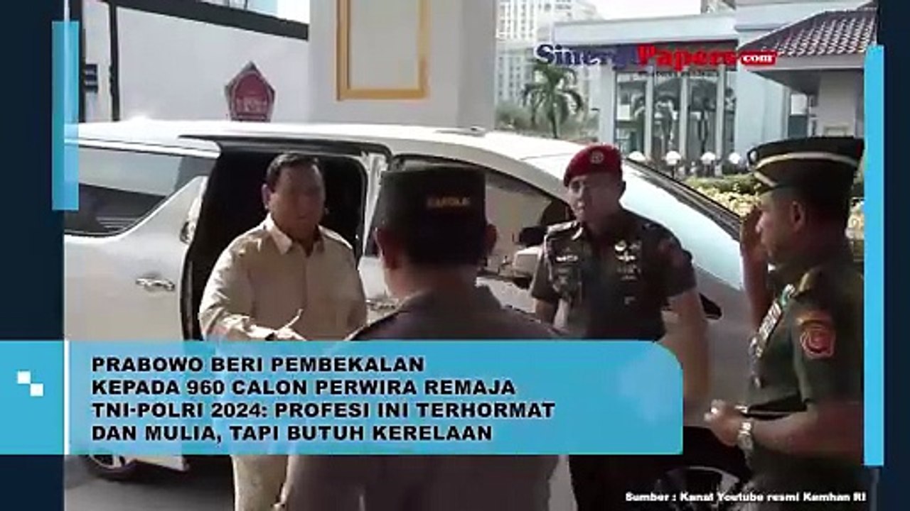 Prabowo Beri Pembekalan Kepada 960 Calon Perwira Remaja TNI-POLRI 2024: Profesi Ini Terhormat dan Mulia, tapi Butuh Kerelaan