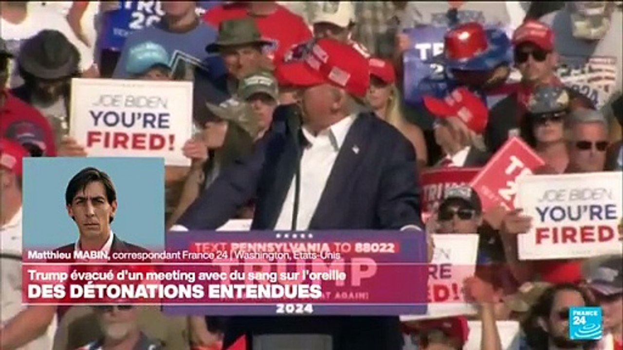 États-Unis _ Donald Trump blessé et évacué d_un meeting après des détonations •
