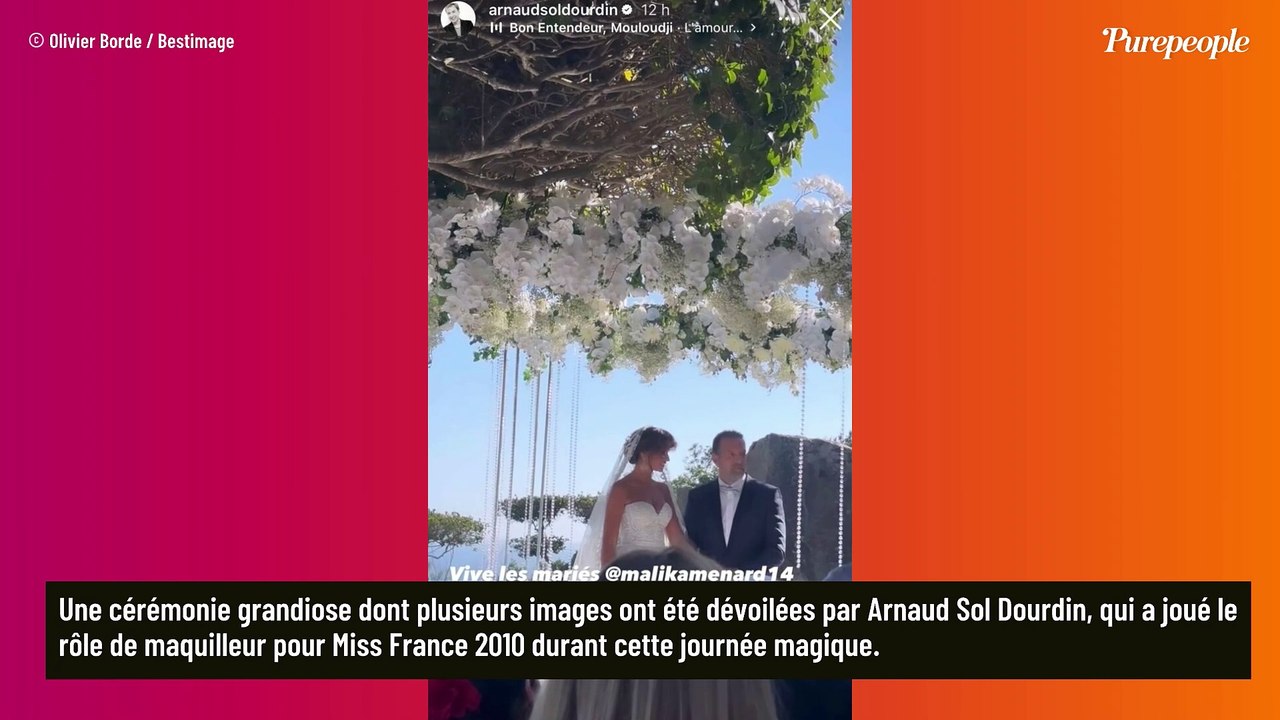 Malika Ménard mariée à Karim : Robe bustier, spectacle grandiose et Miss France réunies... Les premières images surgissent