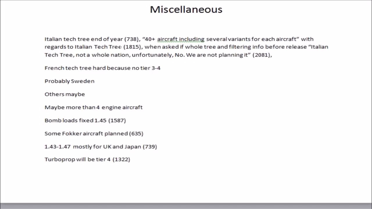 War Thunder Future Patch information! Developer Statements