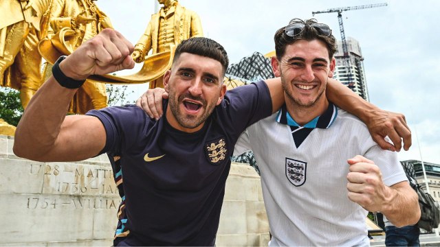 England football fans build up to the Euros final against Spain